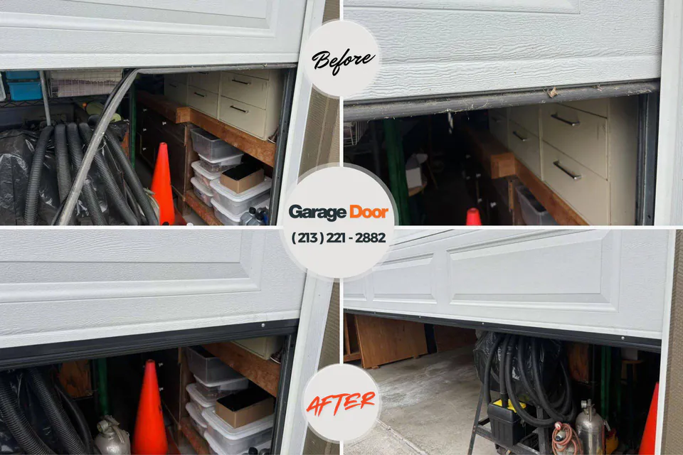 Before and after: garage door repair Wilson, WY